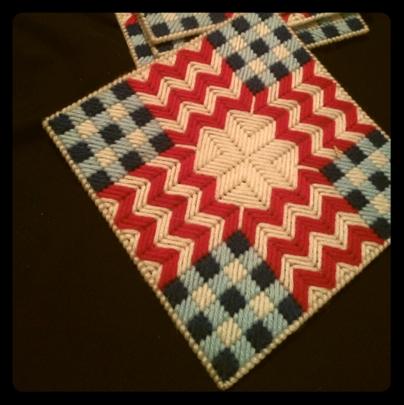 Hand Crafted Dining Plastic Canvas Needlepoint Coasterstrivets Poshmark